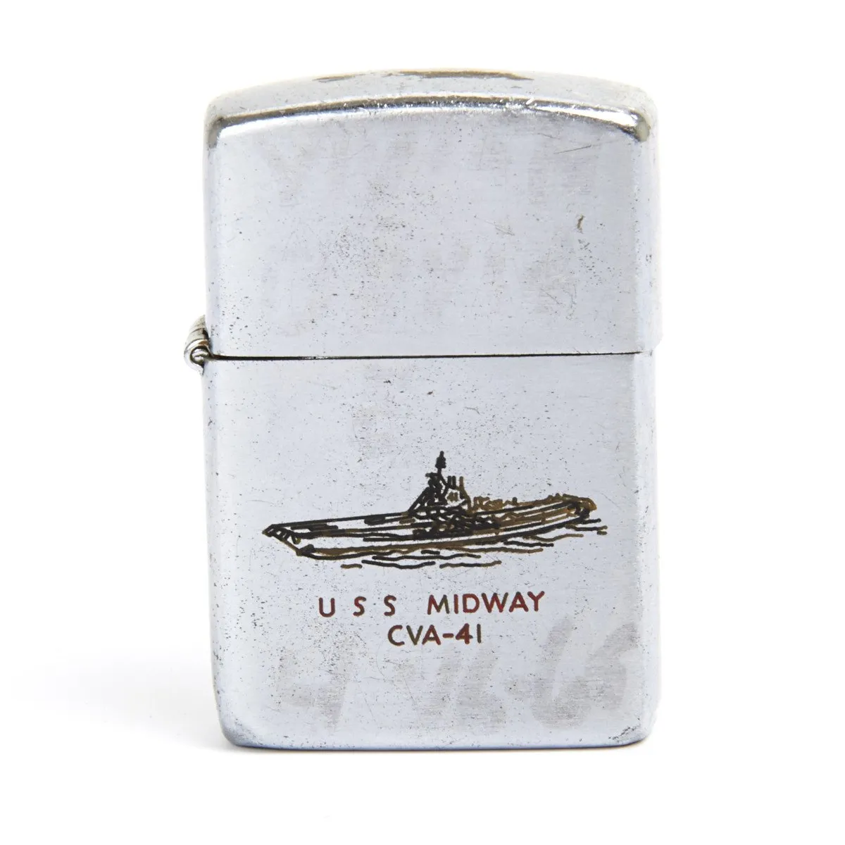 Original 1965 Vietnam War Era Zippo Style Lighter of the USS Midway-  KONWAL "SUPER"