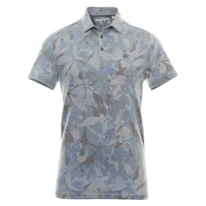 Original Penguin Mens Filtered Floral Camo Print Stretch Golf Polo Shirt - CAVIAR