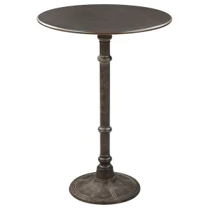 Oswego Round Bar Table Dark Russet and Antique Bronze
