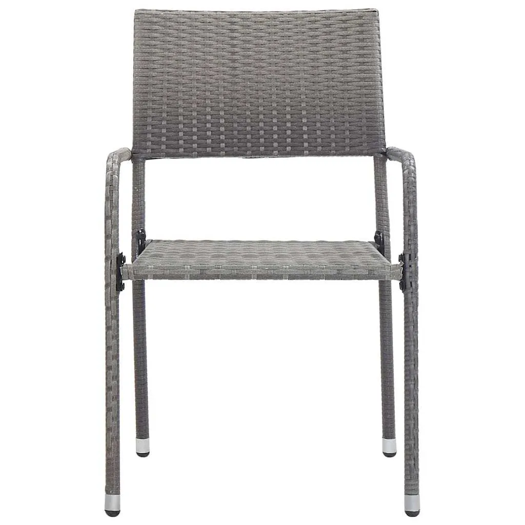 Outdoor Dining Chairs 4 pcs Poly Rattan Anthracite