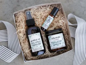 Outdoorsy Gift Set - Large Bug Spray, Citronella Candle and Itch Relief Roll on