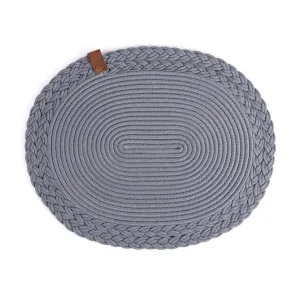 Oval Grey Table Placemat - 30 x 40 cm