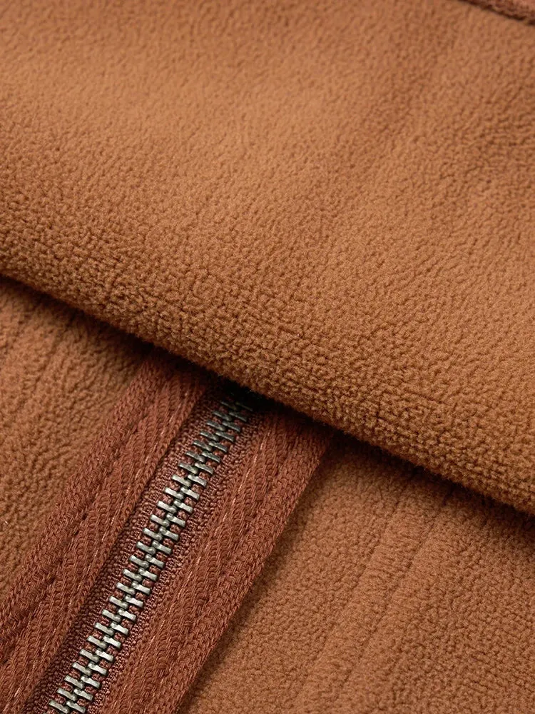 Oversize Fleece Hoodies Jackets with Waffle Texture