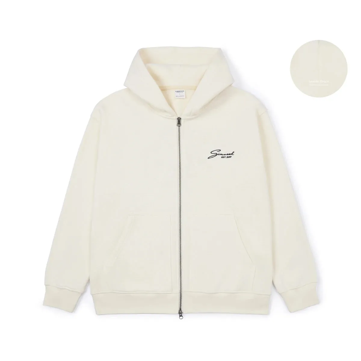 Oversize Fleece Hoodies Jackets with Waffle Texture