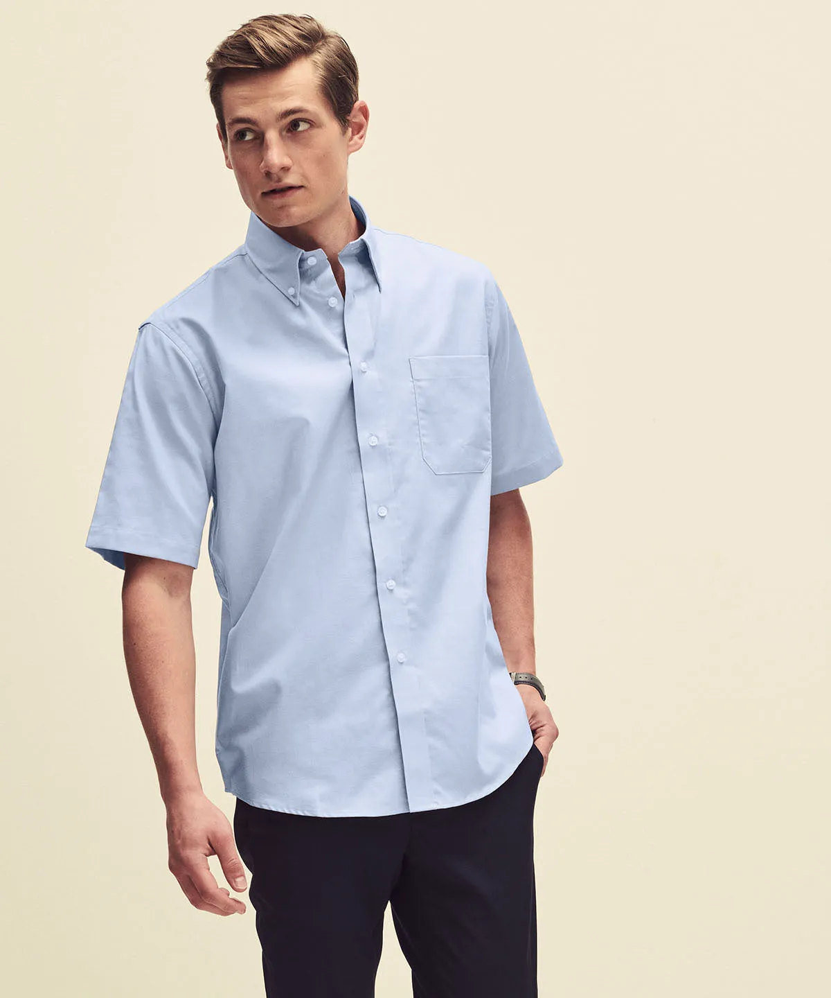Oxford Blue - Oxford short sleeve shirt