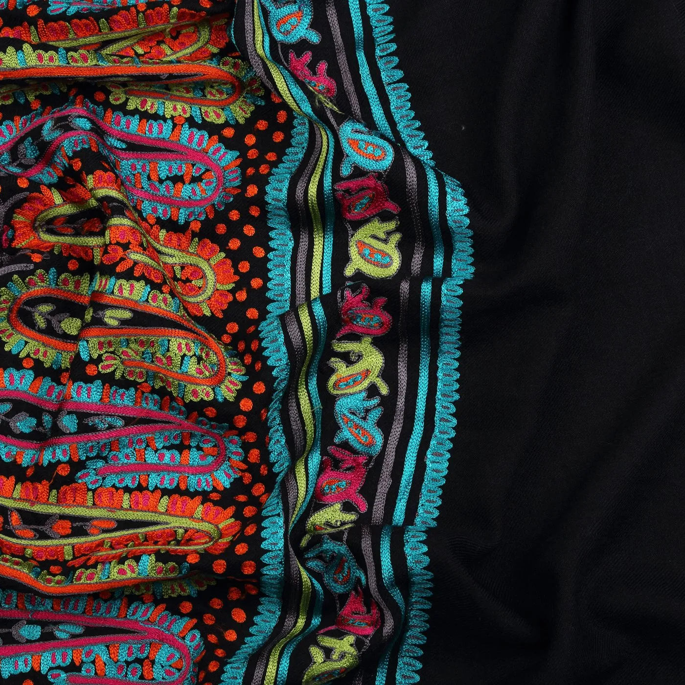 Paisley Fusion Embroidered Shawl