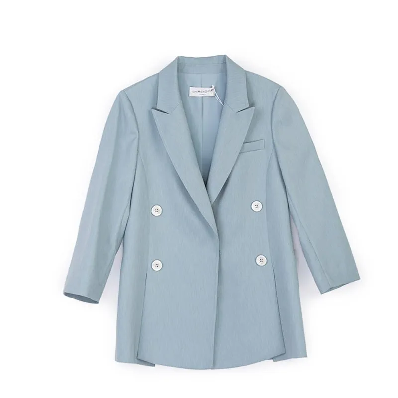 Pale Blue Double Breasted Blazer Suits