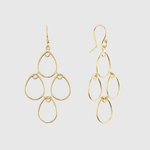 Palermo Polished Yellow Gold Art Deco Earrings