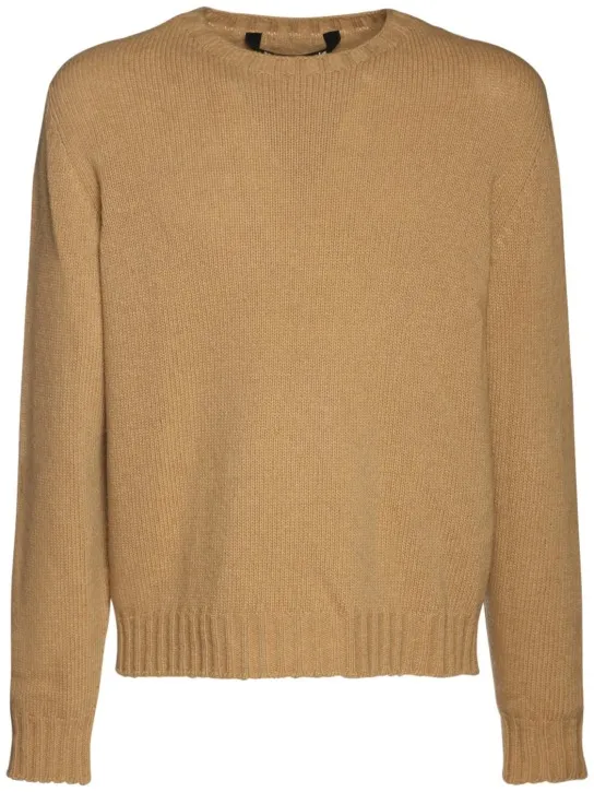 Palm Angels   Curved logo wool blend knit sweater 