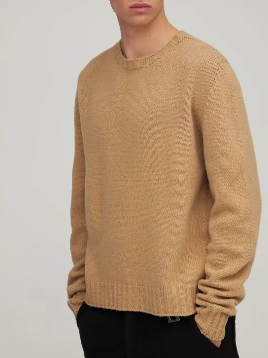 Palm Angels   Curved logo wool blend knit sweater 