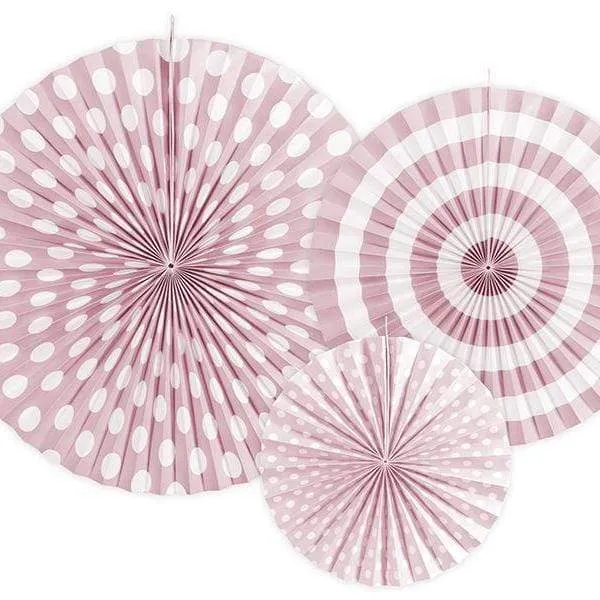 Paper Fan Rosette Pack - Dusty Pink