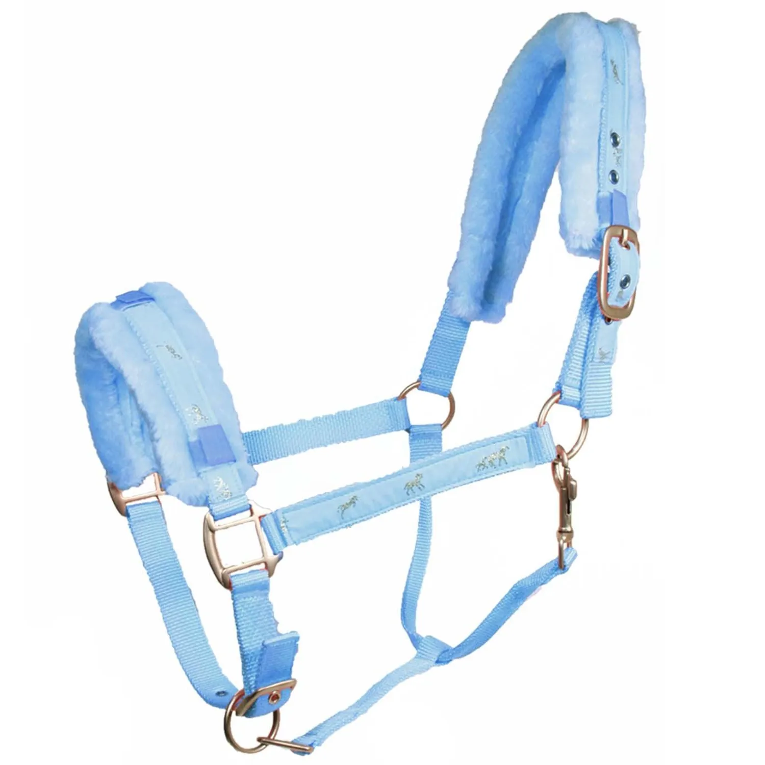 Paris Tack Fleece Padded Adjustable Nylon Horse Halters
