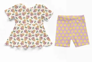 Park Fun Tangled Princess - Bamboo Short Sleeve & Shorts Peplum