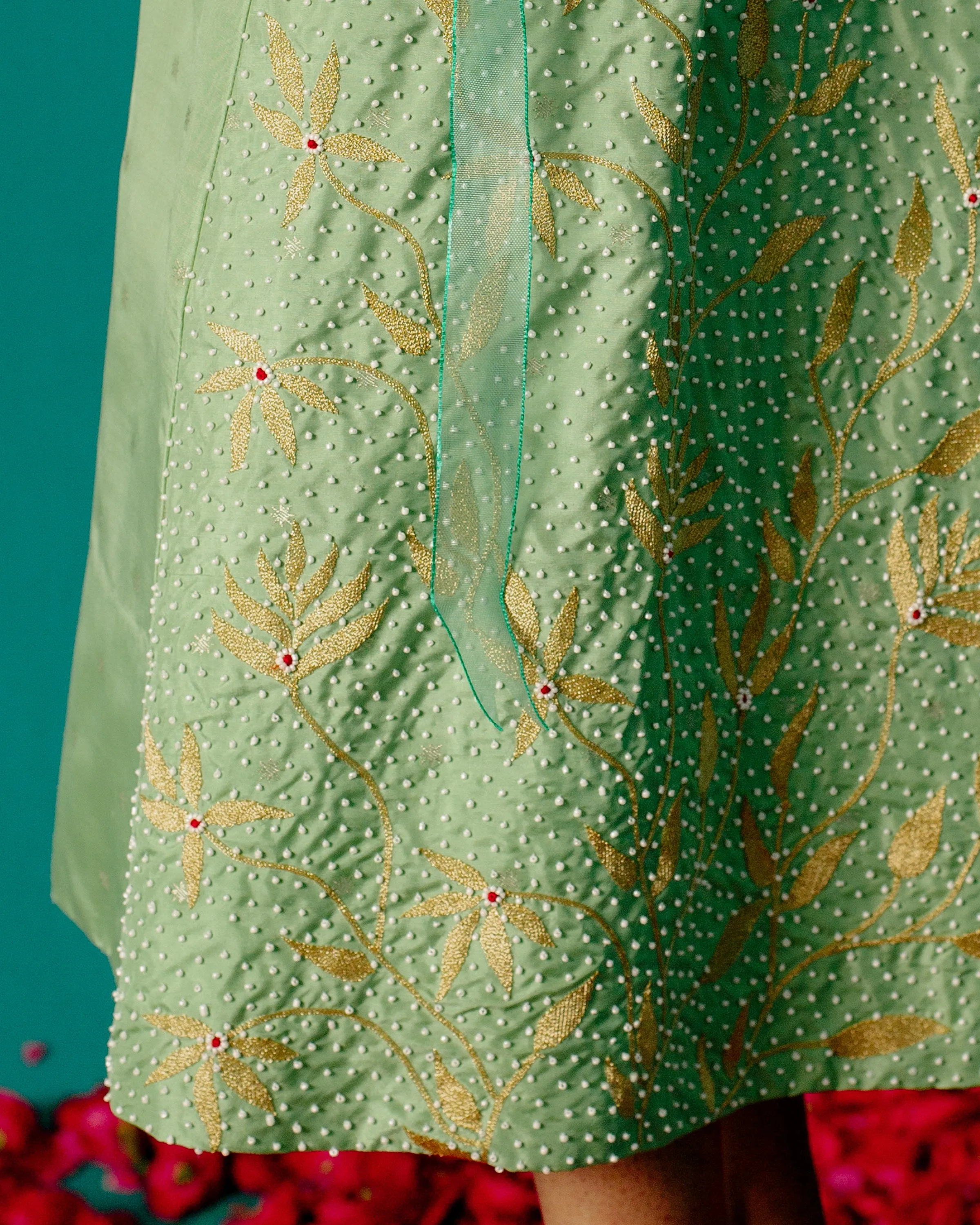 Pastel Green Star Pearl Skirt