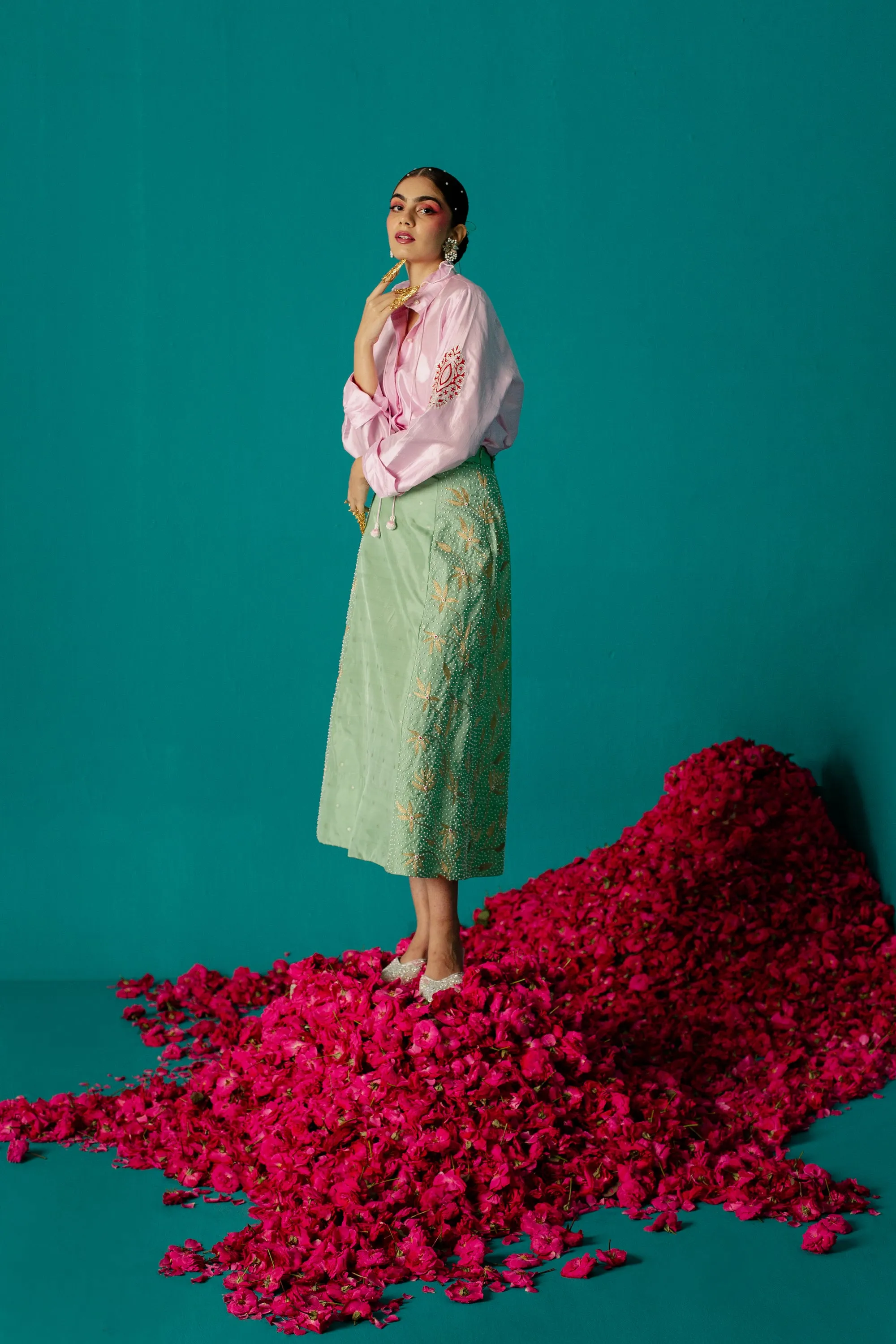 Pastel Green Star Pearl Skirt