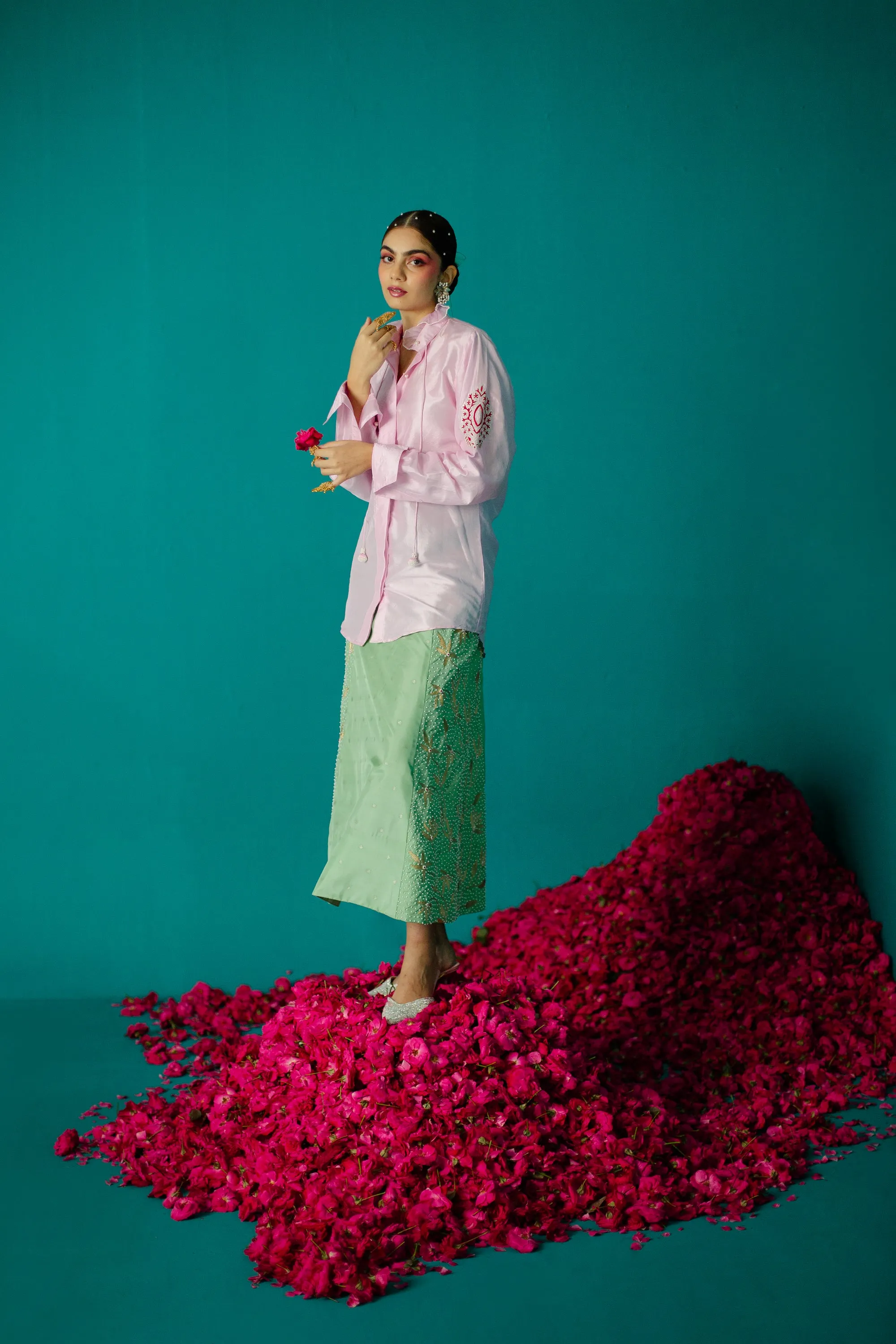 Pastel Green Star Pearl Skirt