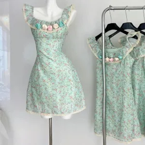 Pastel Pixie of Cotton Candy Rosebuds                    Dress Kawaii Academia Y2K Cottagecore Coquette Fairycore Dollette Princesscore