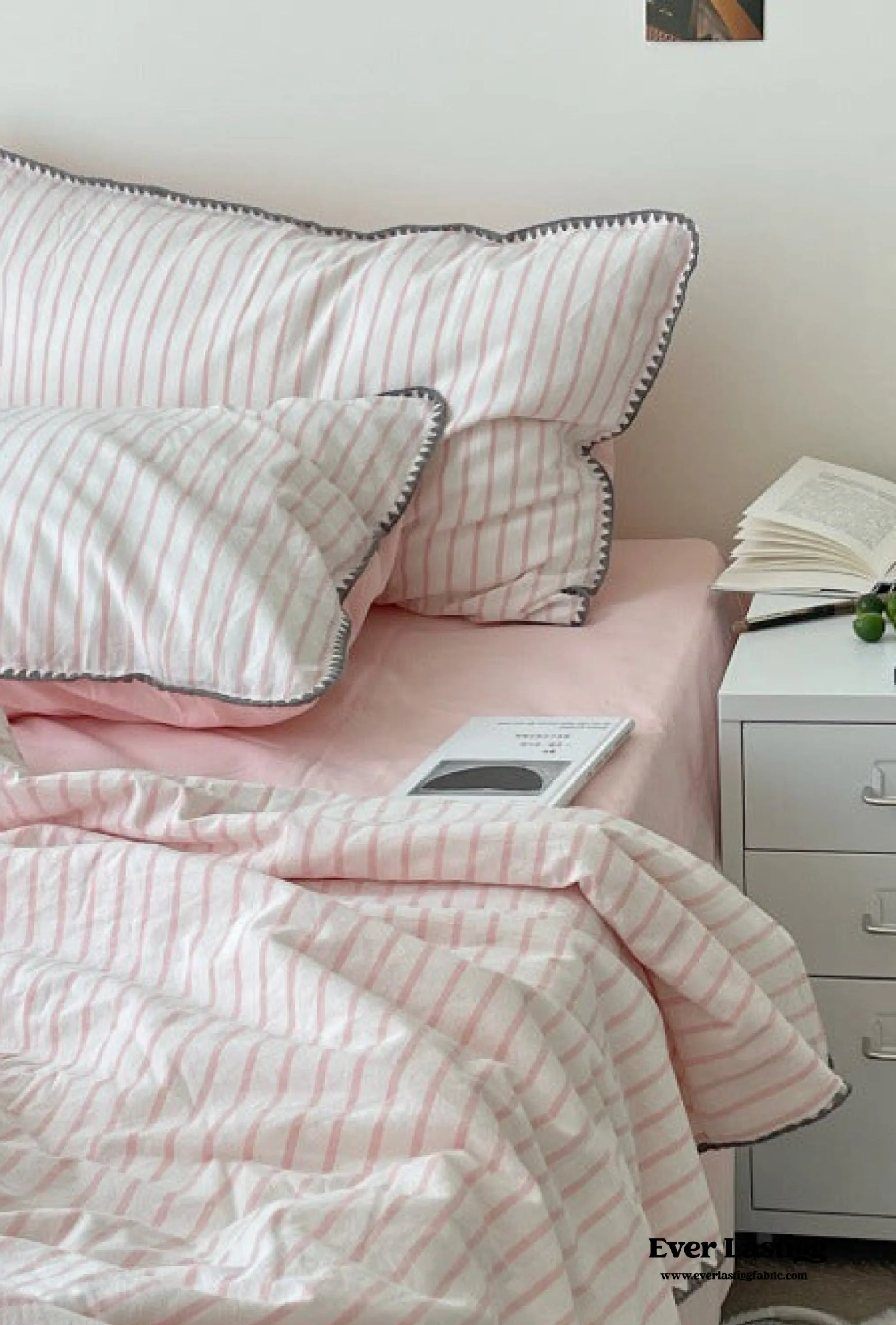 Pastel Stripe Blanket Set / Pink