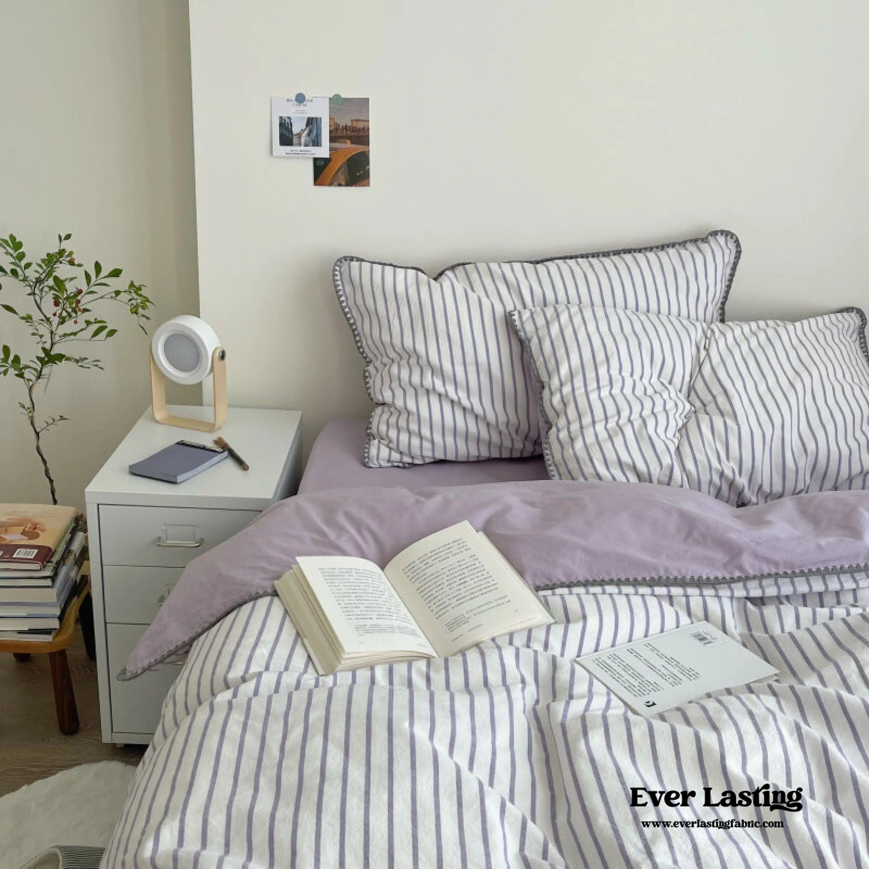 Pastel Stripe Blanket Set / Pink