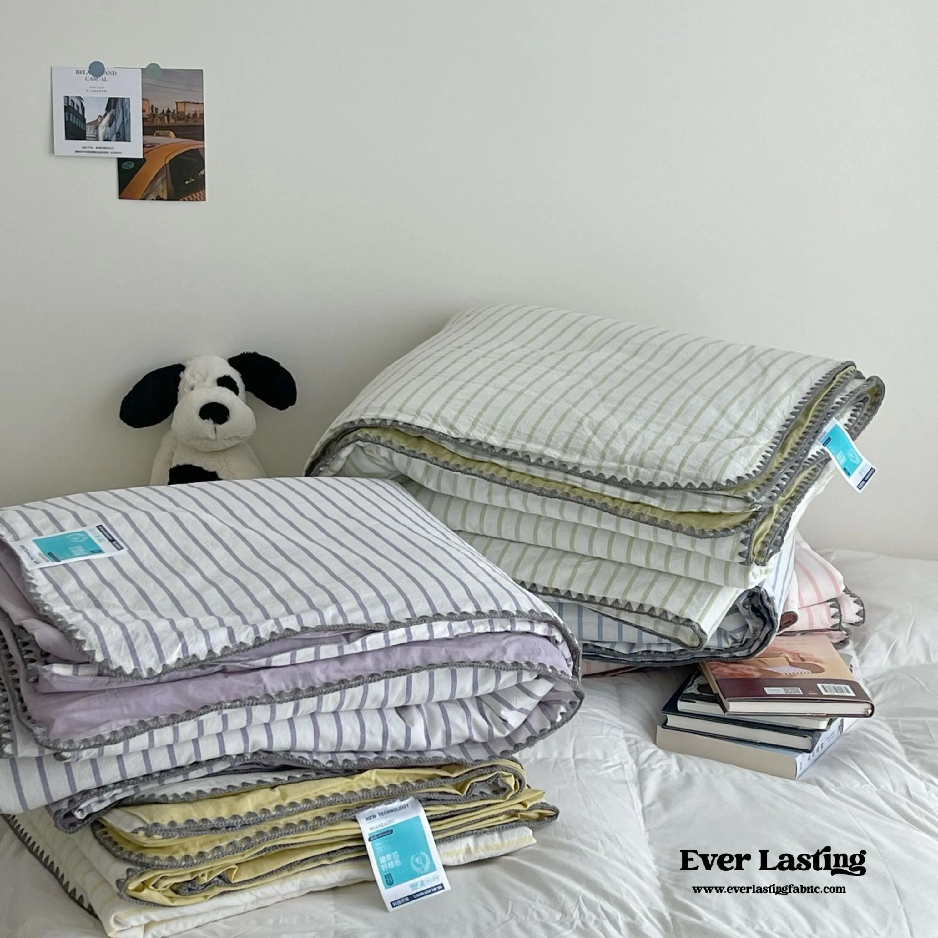 Pastel Stripe Blanket Set / Pink