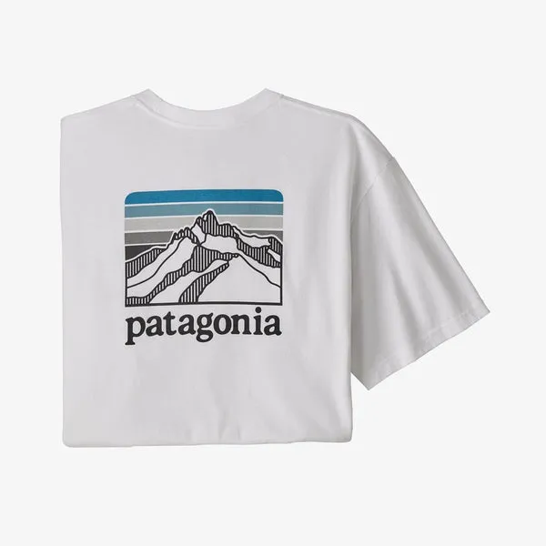 Patagonia Line Logo Ridge Pocket T-Shirt - White