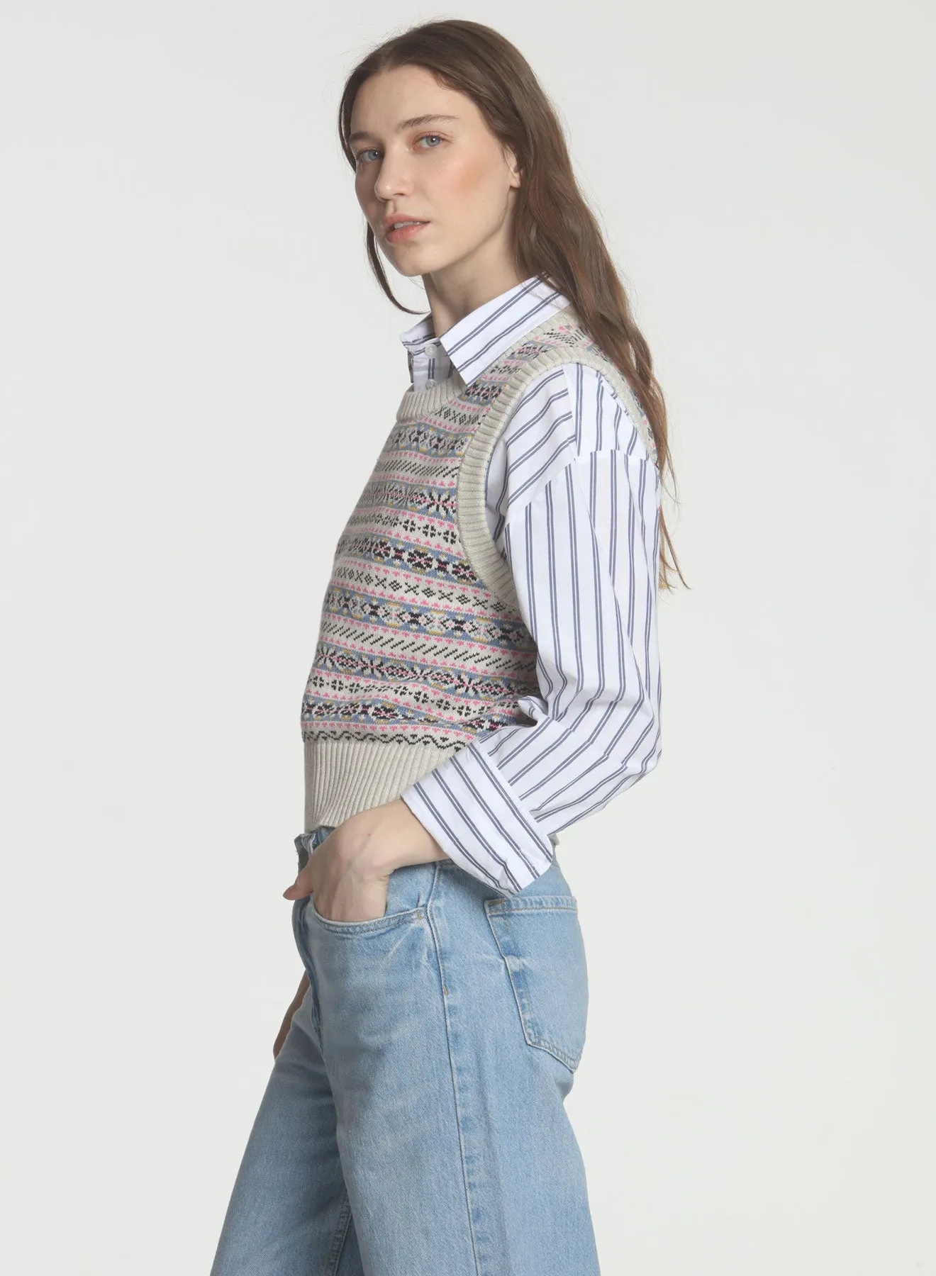 Paulina Vest - Stone Multi