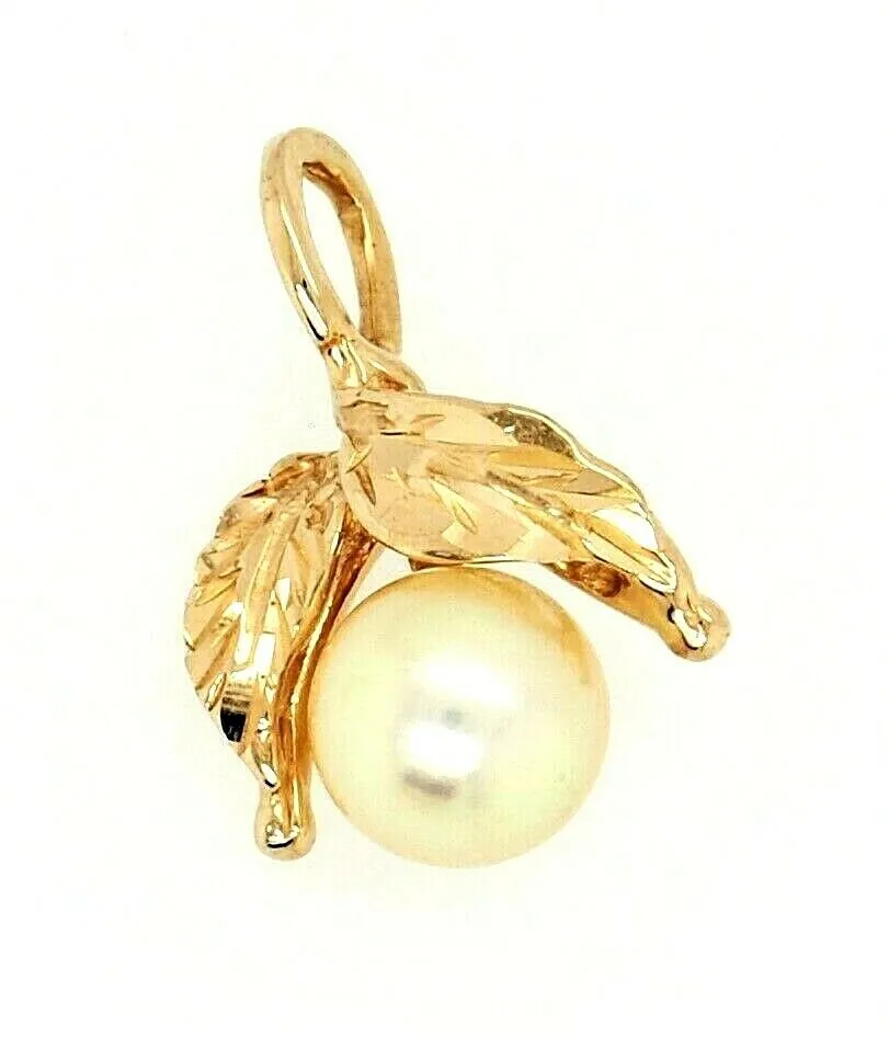 Pearl & 14ct Yellow Gold Pendant Fine Elegant Jewellery