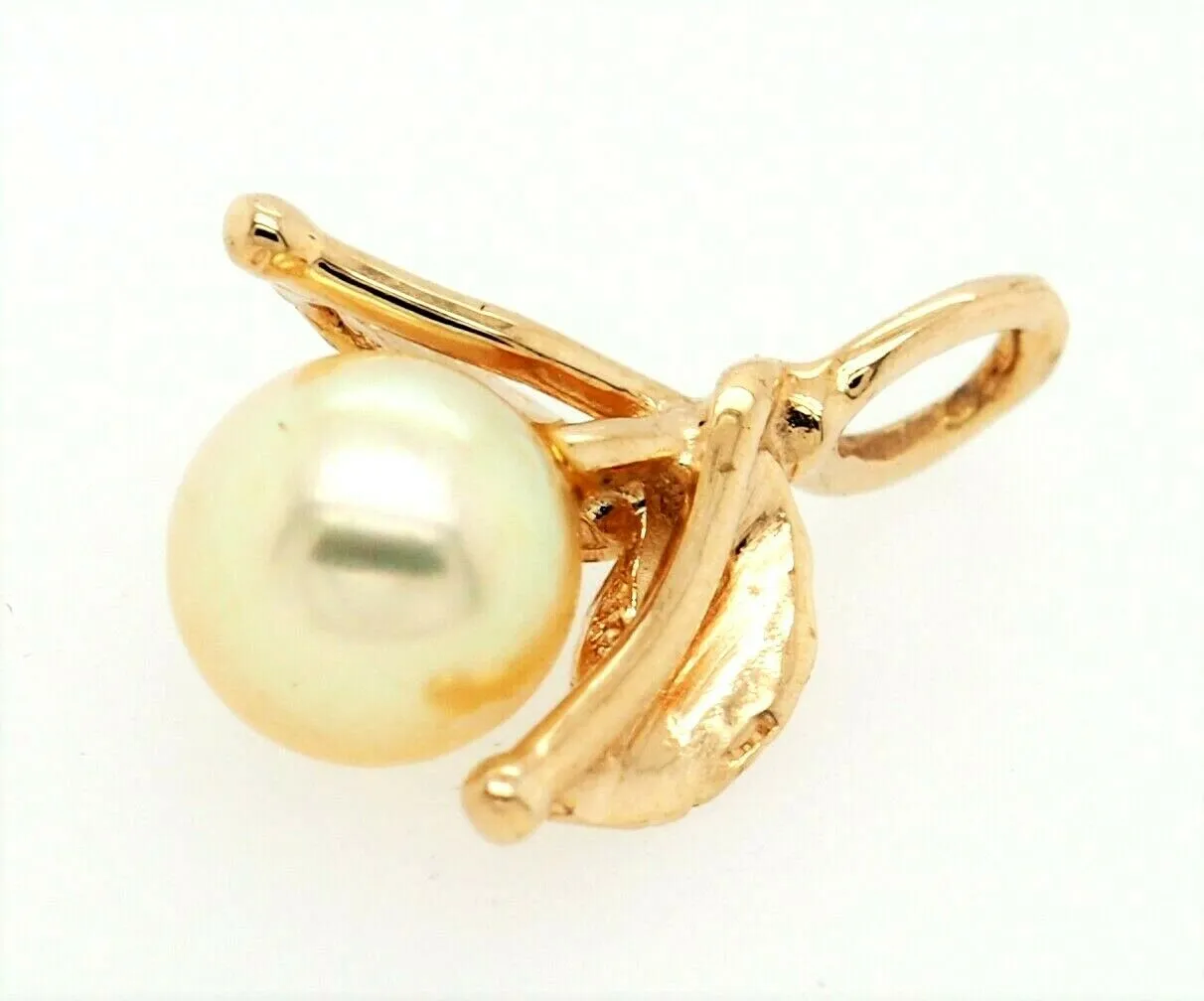 Pearl & 14ct Yellow Gold Pendant Fine Elegant Jewellery