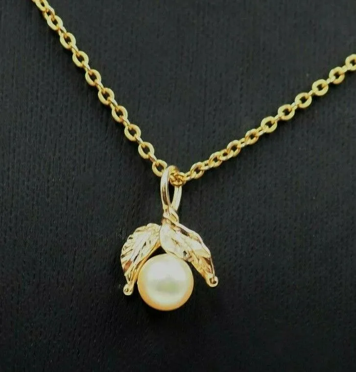 Pearl & 14ct Yellow Gold Pendant Fine Elegant Jewellery