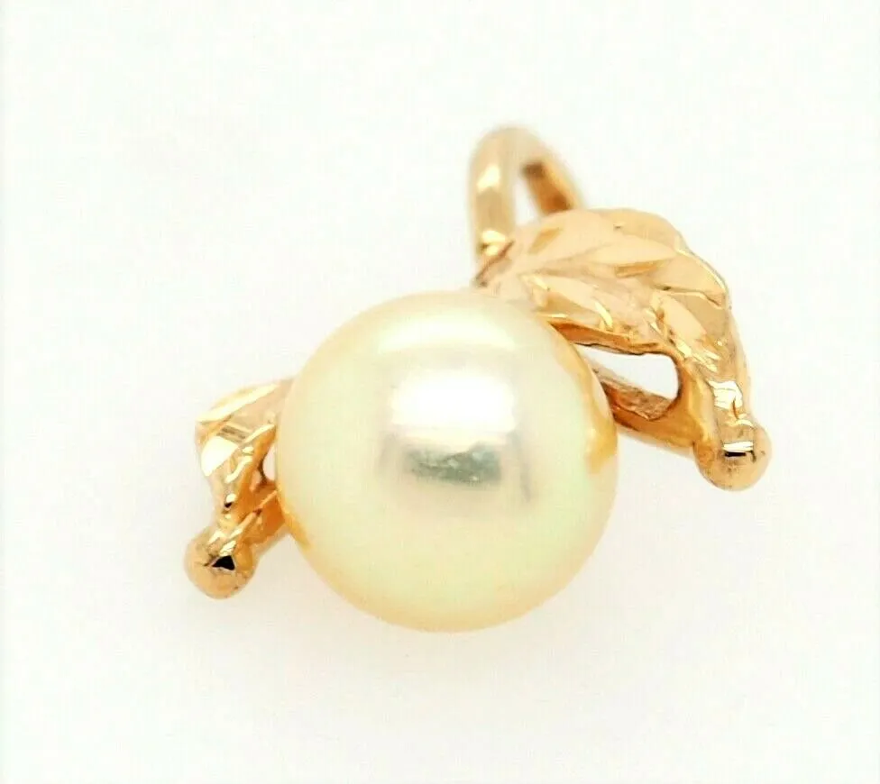 Pearl & 14ct Yellow Gold Pendant Fine Elegant Jewellery