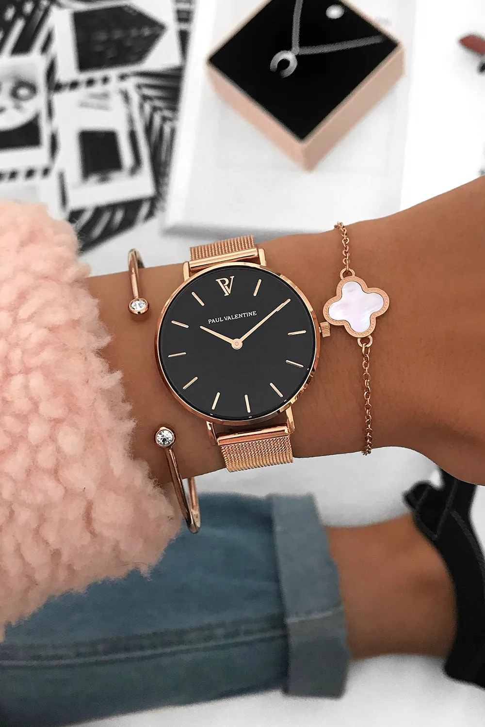 Pearl Rose Gold Mesh