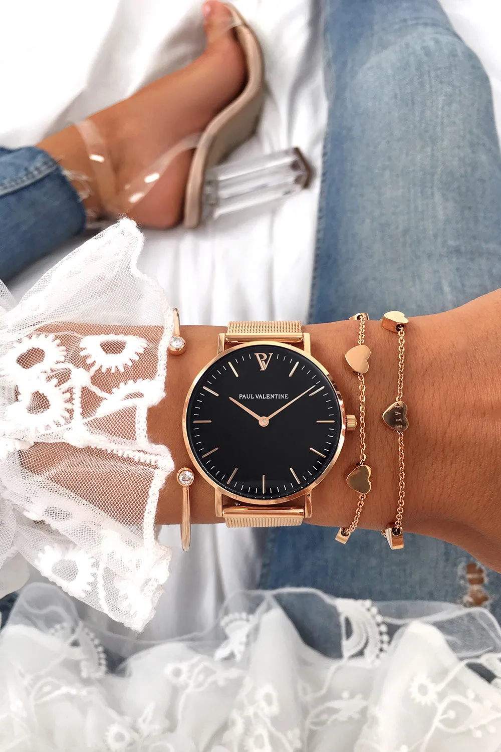 Pearl Rose Gold Mesh