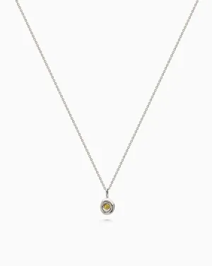 Pebble Stone Drop Pendant | White Gold