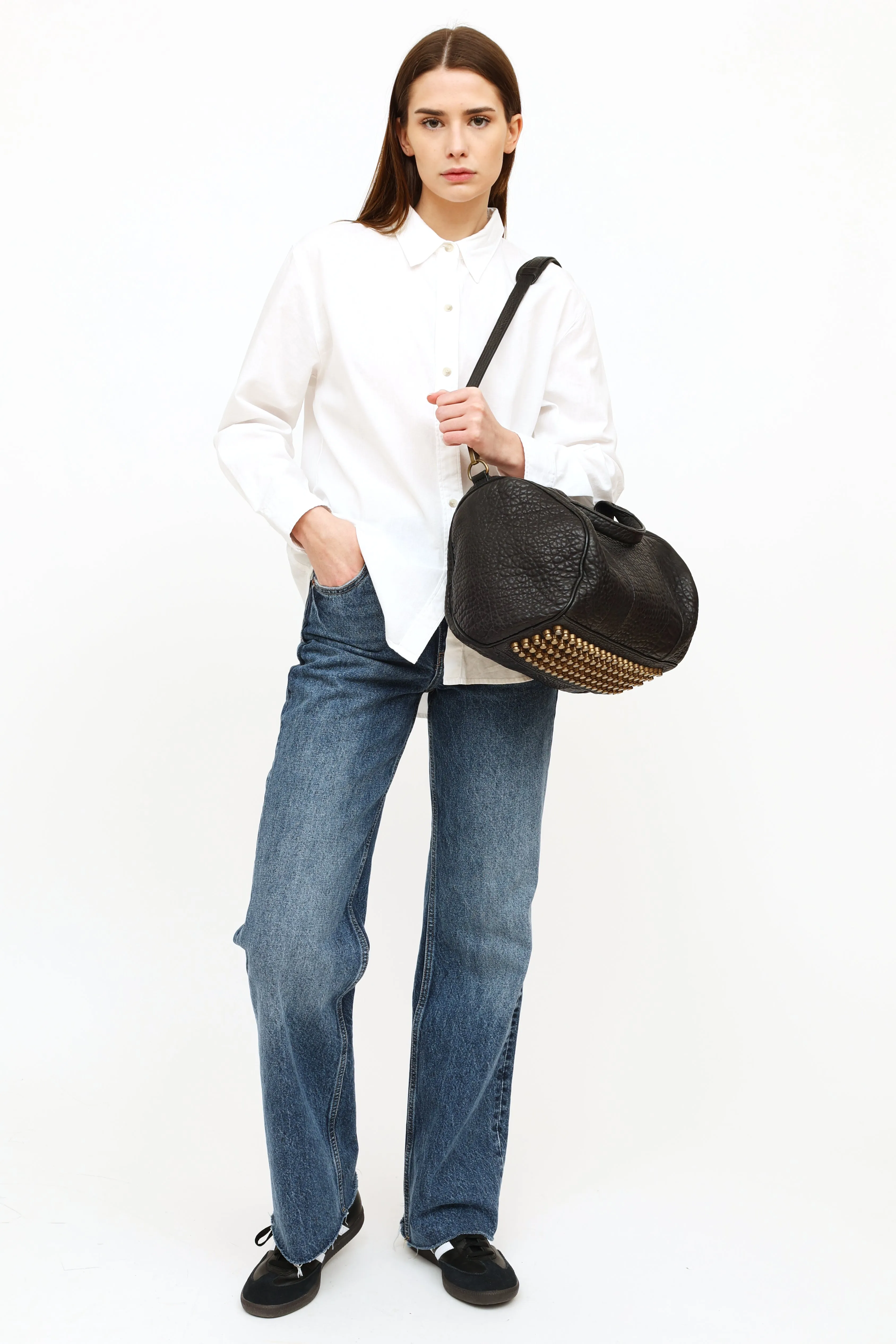 Pebbled Leather Rocco Bag