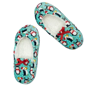 Penguin Holiday Loafer Slipper Sock with Grippers