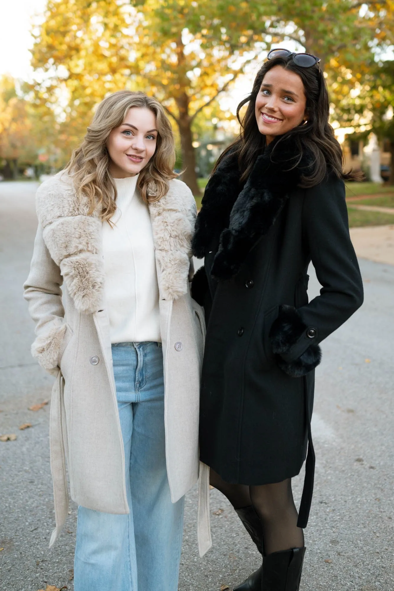 Penny Faux Fur Coat - Cream
