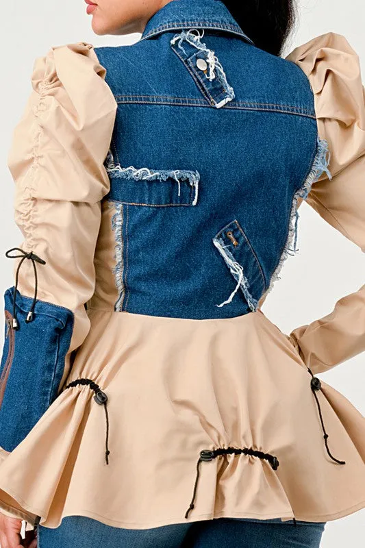 Peplum Denim Jacket