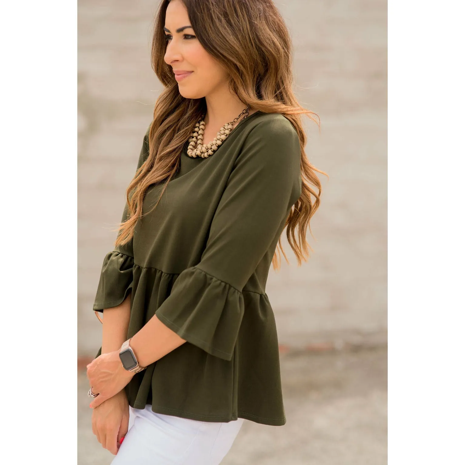 Peplum Flutter Blouse