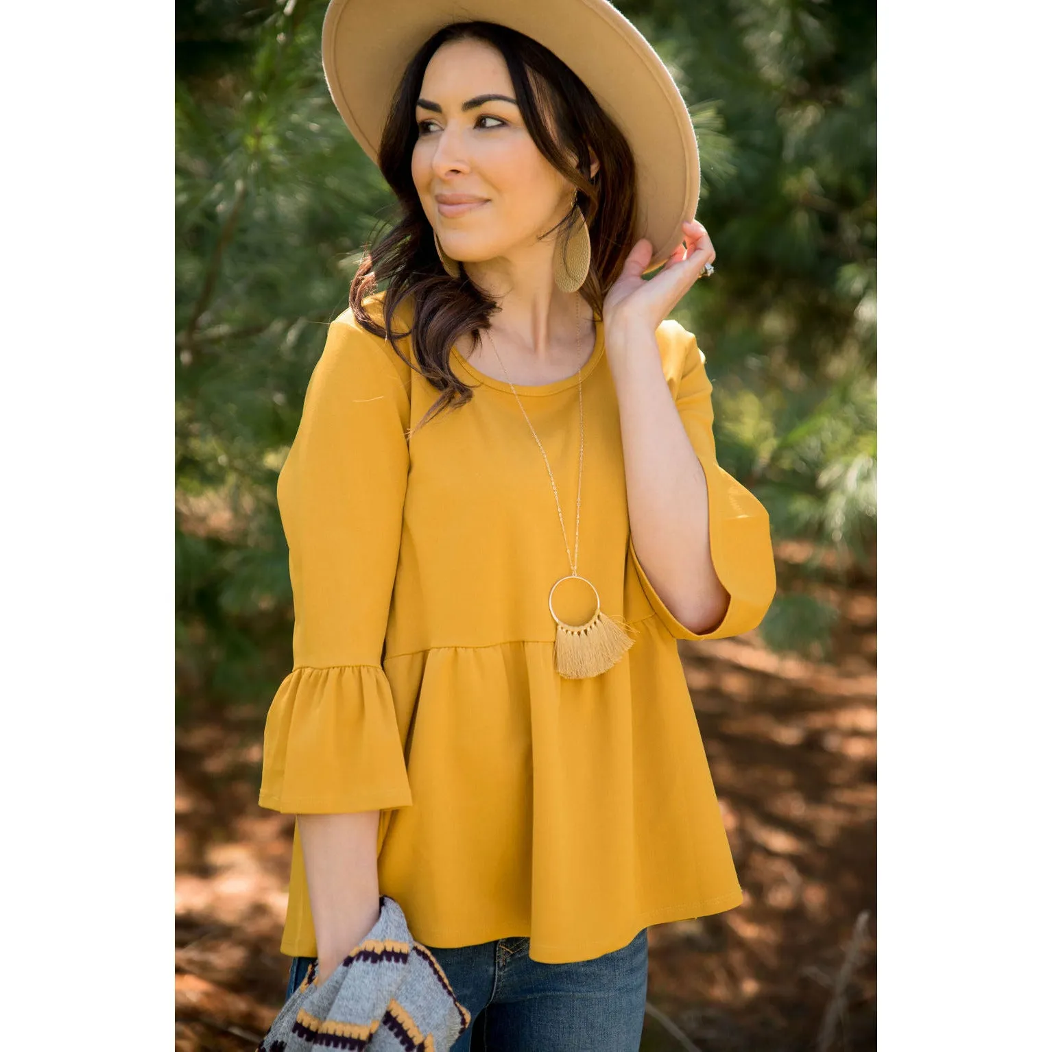 Peplum Flutter Blouse