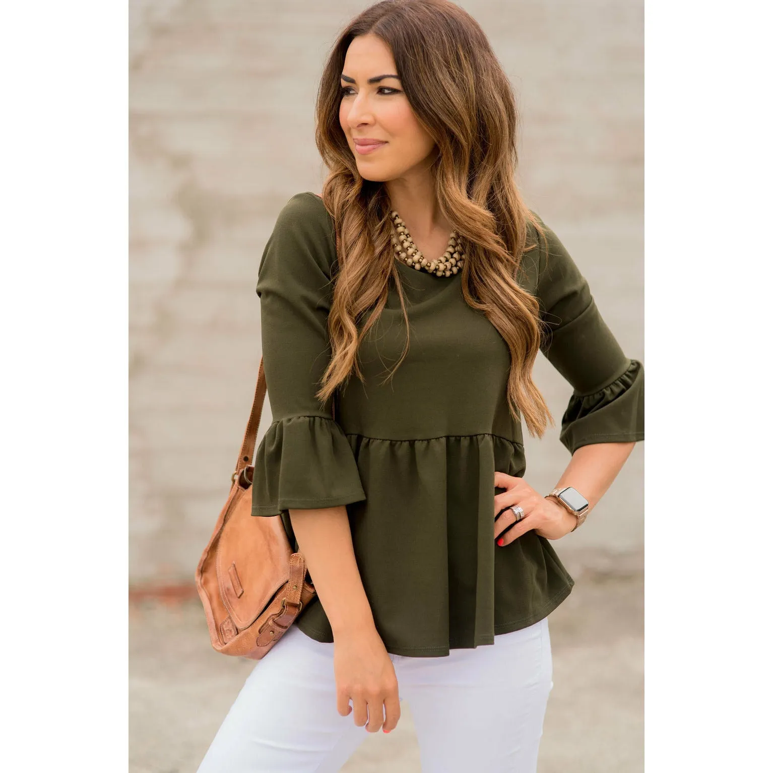 Peplum Flutter Blouse