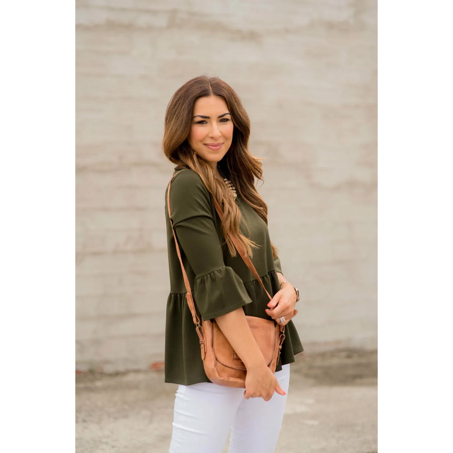 Peplum Flutter Blouse