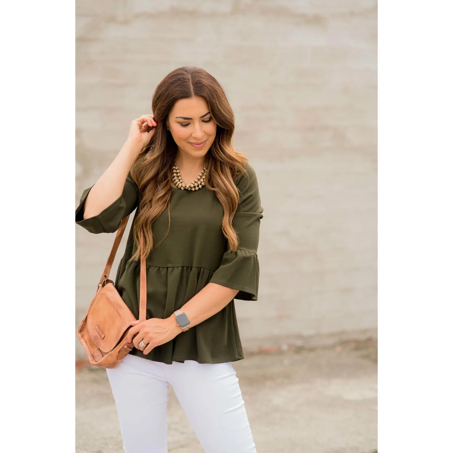 Peplum Flutter Blouse