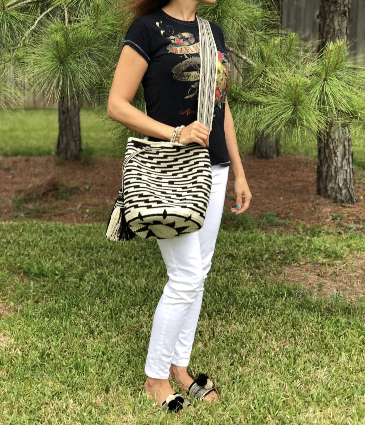 Perissa Beach Crochet Bag - Striped Style