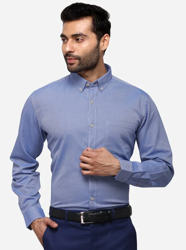 Persian Blue Tailored Fit Solid Casual Shirt | JadeBlue
