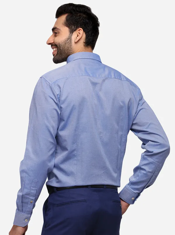 Persian Blue Tailored Fit Solid Casual Shirt | JadeBlue