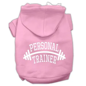 Personal Trainer Screen Print Pet Hoodies Light Pink Size Sm (10)