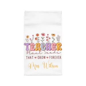 Personalised Insulated Lunch Bag, Teacher, Seeds that Grow Lunch Bag