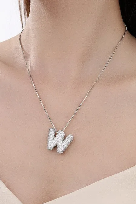 Personalized Bubble Necklace C Silver