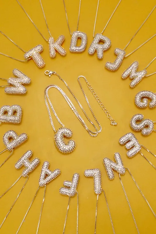 Personalized Bubble Necklace D Gold