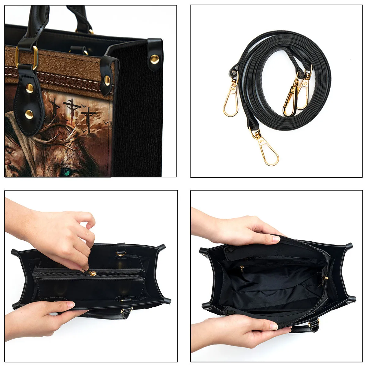 Personalized His Life Saved My Life Unique Lion Leather Bag - Christian Pu Leather Bags For Women